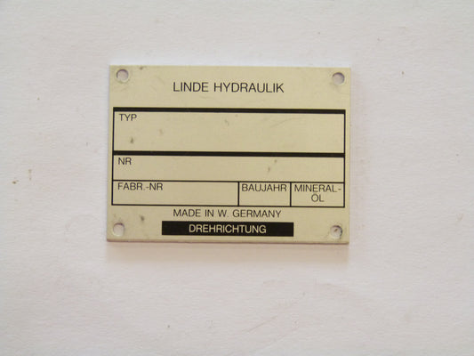 Image 1 of TYPEPLAATJE NIET ORIGINEEL LINDE